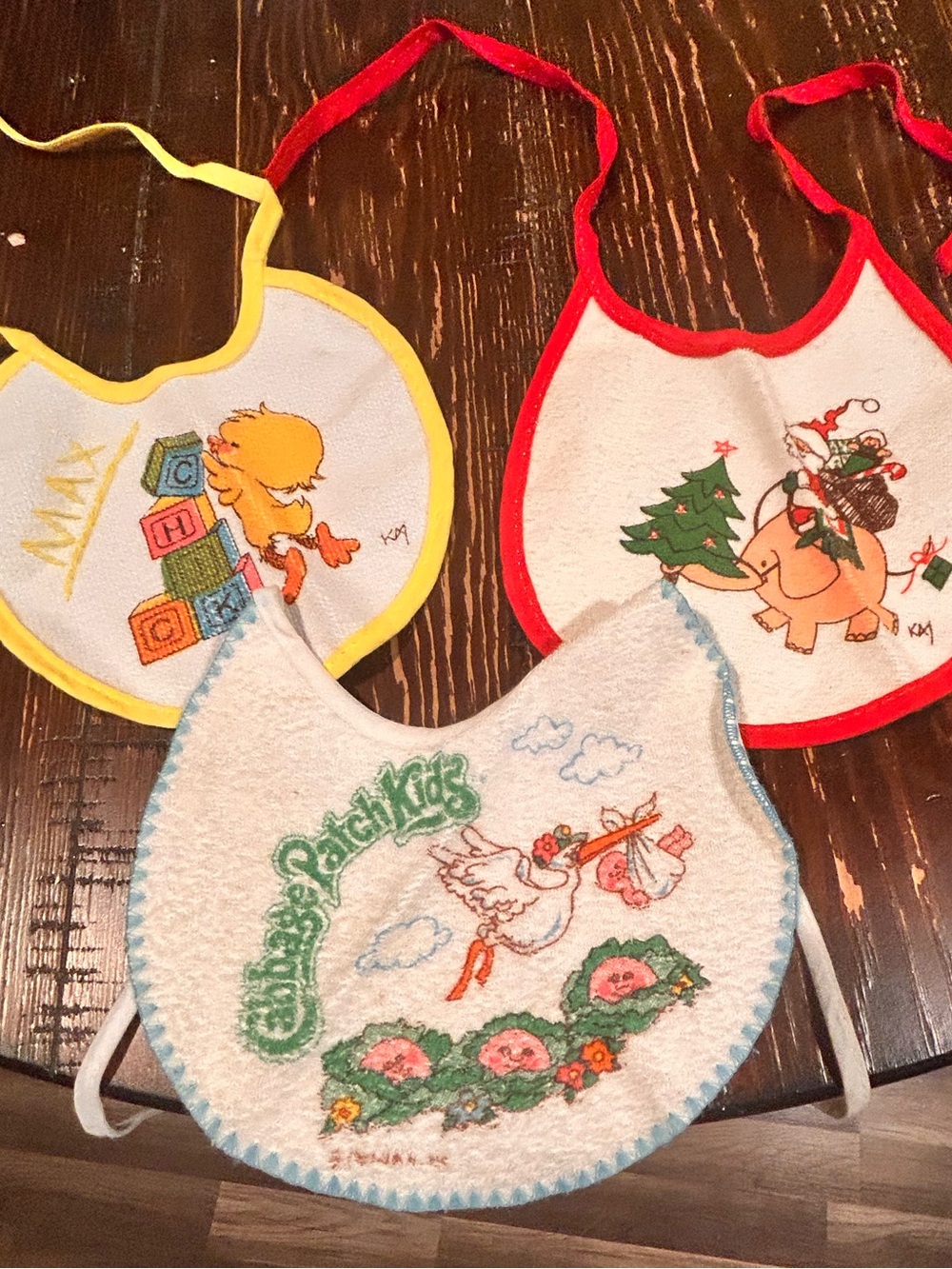 Vintage 1980s Bibs Plastic Back- “Cabbage Patch Kids” - Christmas -Max